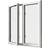 Elitfönster Retro Aluminium Sidohängt fönster 3-glasfönster 108x48cm