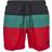 Urban Classics Color Block Swim Shorts - Firered/Black/Green