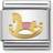 Nomination Composable Classic Pink Rocking Horse Link Stainless Steel/Gold/Enamel Charm (030242 43)
