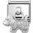 Nomination Classic Link Pendant Dog Charm Pendant - Silver/White