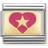 Nomination Composable Classic Link Fuchsia Heart with Star Charm - Silver/Gold/Pink