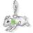 Thomas Sabo Little Pig with Cloverleaf Charm Pendant - Silver/Black/Green