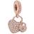 Pandora Love Locks Pendant Charm - Rose Gold/Transparent