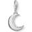 Thomas Sabo Charm Club Moon Charm Pendant - Silver/White