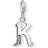 Thomas Sabo Letter K Charm Pendant - Silver/Transparent