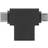 Wentronic USB A-USB B Micro/USB C M-F Angled Adapter