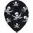 Amscan Latex Ballon All Round Printed Jolly Roger Black 6-pack