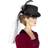 Smiffys Deluxe Ladies Victorian Top Hat with Elastic