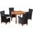 vidaXL 44100 Matgrupp, 1 Bord inkl. 4 Stolar