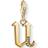 Thomas Sabo Charm Club Letter U Charm Pendant - Gold/White