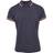 Urban Classics Double Stripe Polo Shirt - Navy/White/Fire Red