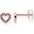 Thomas Sabo Heart Small Earrings - Rose Gold/Red