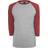 Urban Classics Contrast 3/4 Sleeve Raglan T-shirt - Grey/Ruby