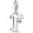 Thomas Sabo Charm Club Letter F Charm Pendant - Silver/White