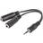 Lanberg 3.5mm-2x3.5mm Splitter M-F 0.1m
