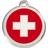 Red Dingo Enamel Swiss Cross for Dog Medium