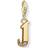 Thomas Sabo Charm Club Letter J Gold Plated Charm Pendant - Gold/White