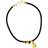 Elixa Brass Rubber Necklace - Gold/Black