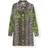 Ganni Print Denim Shirt Kjole - Block Farve