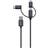 Gear USB A - USB Micro B/Lightning/USB C 1.5m