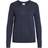 Vila Ril Round Neck Knitted Pullover - Blue/Total Eclipse