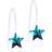 Blomdahl Star Pendant Fixed Earrings - White/Blue