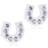 Blomdahl Brilliance Horseshoe Earrings - White/Violet