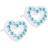 Blomdahl Brilliance Heart Hollow Earrings - White/Blue