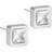 Blomdahl Grand Square Earrings - Silver/White