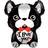 Hisab Joker Foil Ballon French Bulldog I Love You Black 6-pack