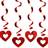 PartyDeco Swirl Hearts Red 5-pack