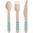 Amscan Cutlery Pineapple Beige/Blue 24-pack