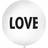 PartyDeco Latex Ballon Kæmpe Love Hvid/Sort