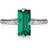 Caroline Svedbom Baguette Ring - Silver/Green