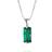 Caroline Svedbom Baguette Necklace - Silver/Green