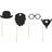 PartyDeco Photoprops Gentleman Black 4-pack