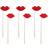 PartyDeco Photoprops Lips Red 6-pack