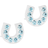 Blomdahl Brilliance Horseshoe Earrings - White/Blue