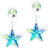 Blomdahl Pendant Star Earrings - White/Multicolour