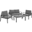 tectake Göteborg Outdoor Lounge Set, 1 Table incl. 2 Chairs & 1 Sofas