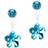 Blomdahl Flower Earrings - White/Blue