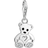 Thomas Sabo Charm Club Teddy Bear with Heart Charm Pendant - Silver/White
