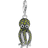 Thomas Sabo Charm Club Octopus Charm Pendant - Silver/Black/Green