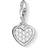 Thomas Sabo Glitter Heart Charm Pendant - Silver/Transparent