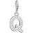 Thomas Sabo Letter Q Charm Pendant - Silver/White