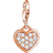 Thomas Sabo Charm Club Glitter Heart Charm Pendant - Rose Gold/White