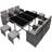 tectake Malaga - Grey Patio Dining Set, 1 Table incl. 6 Chairs