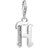 Thomas Sabo Charm Club Letter H Charm Pendant - Silver/White