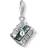 Thomas Sabo Charm Club Treasure Chest Charm Pendant - Silver/Black/Turquoise/White