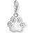 Thomas Sabo Charm Club Paw Charm Pendant - Silver/White